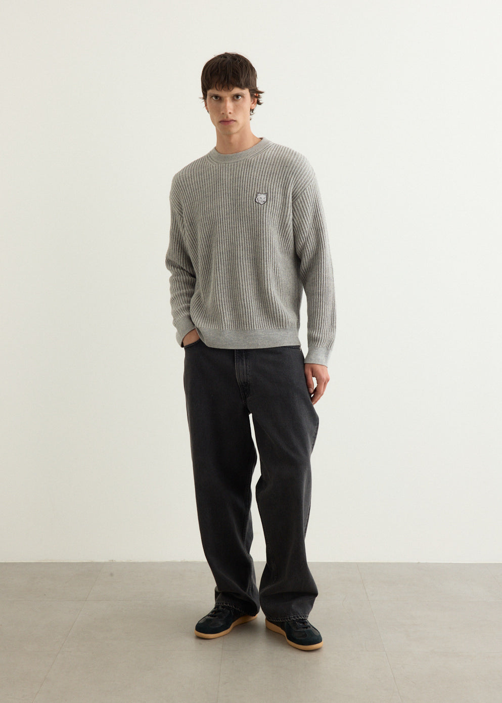 Fox Head Cotton Ribbed Jumper