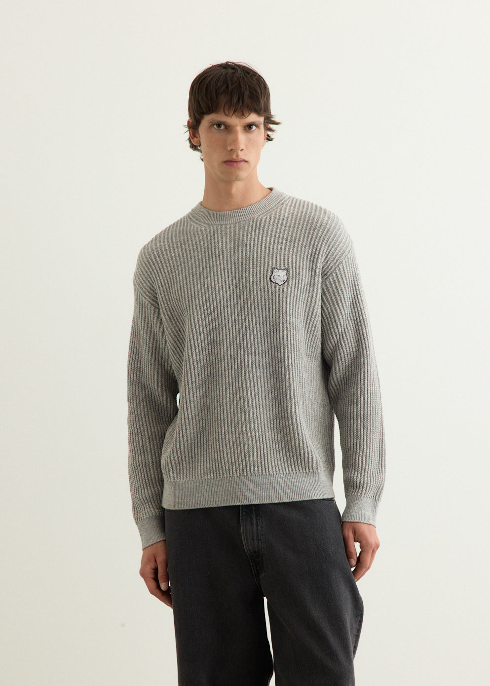 Fox Head Cotton Ribbed Jumper