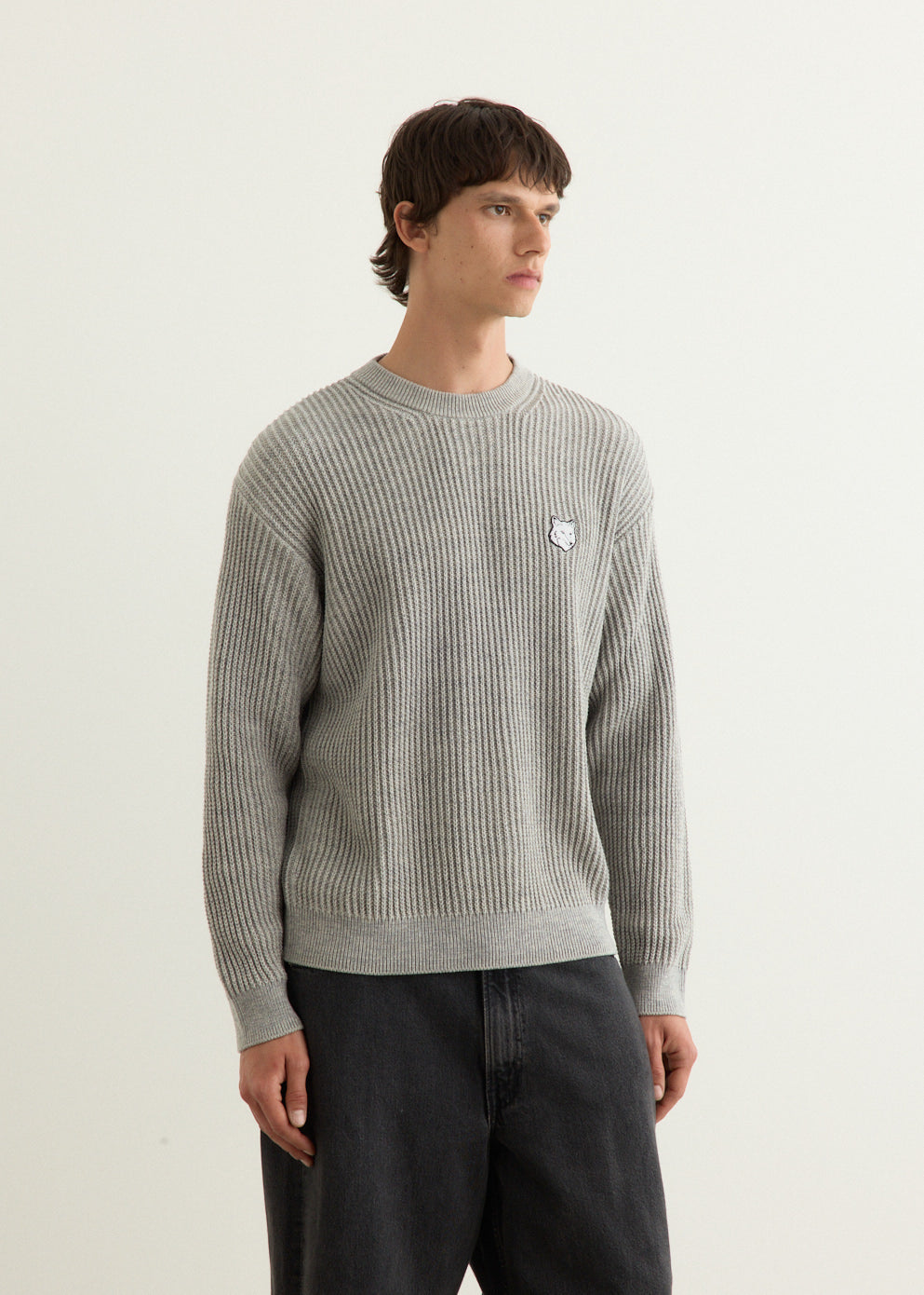 Fox Head Cotton Ribbed Jumper