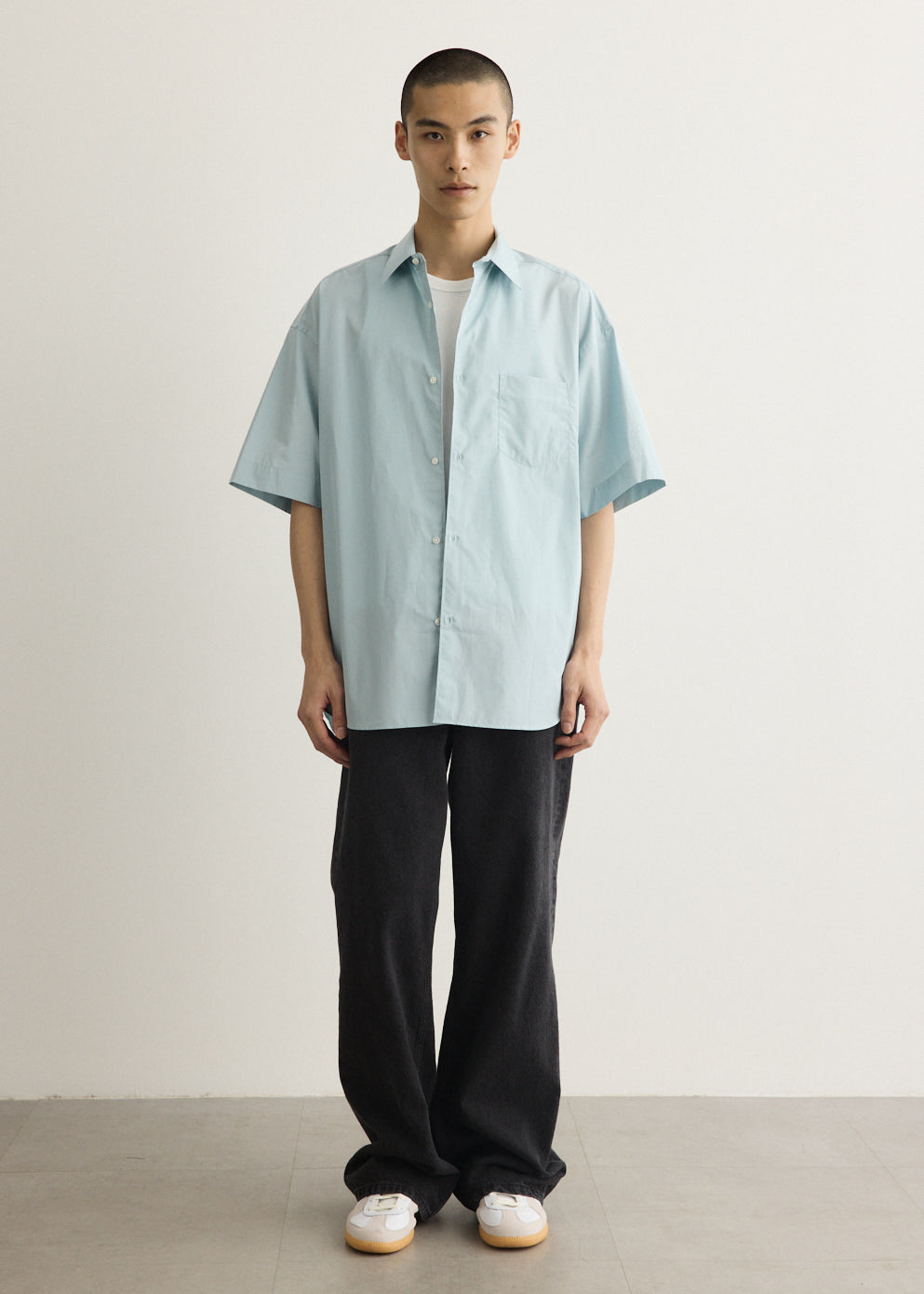 ALUMO for GP Short Sleeve Oversized Regular Collar Shirt