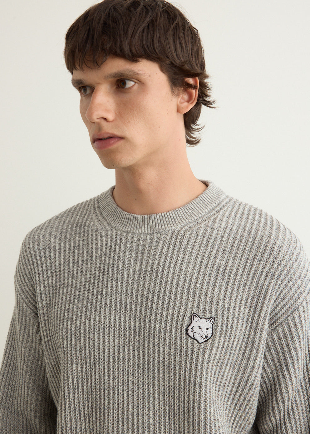 Fox Head Cotton Ribbed Jumper