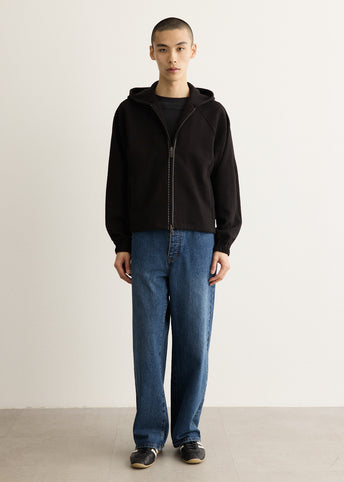 Embroidered Detail Zip-Up Hoody
