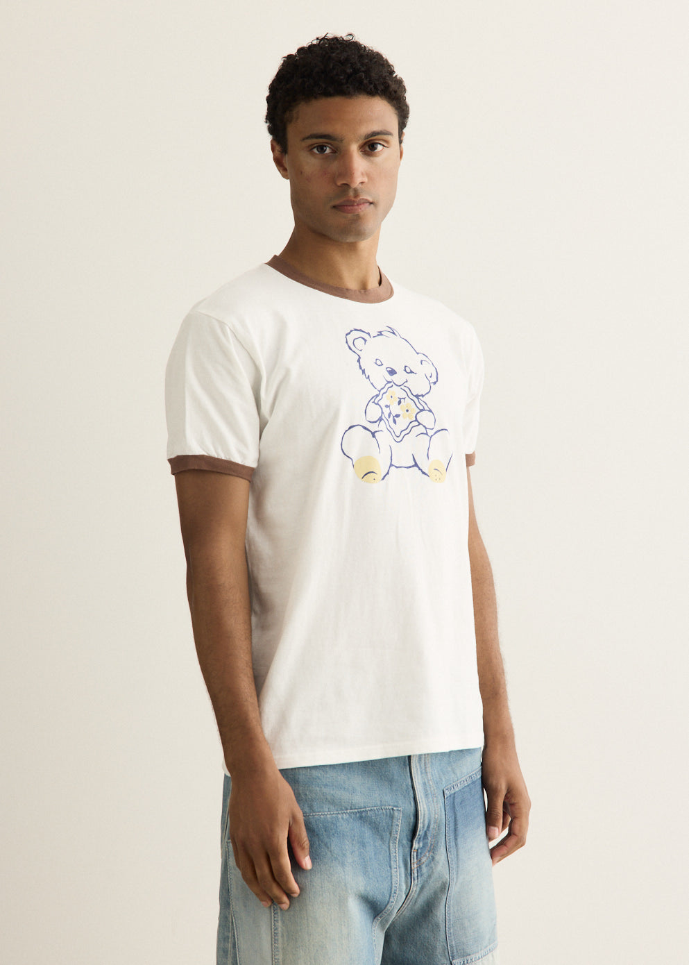 20/-Jersey Ringer T-Shirt (PECKISH Little Bear)