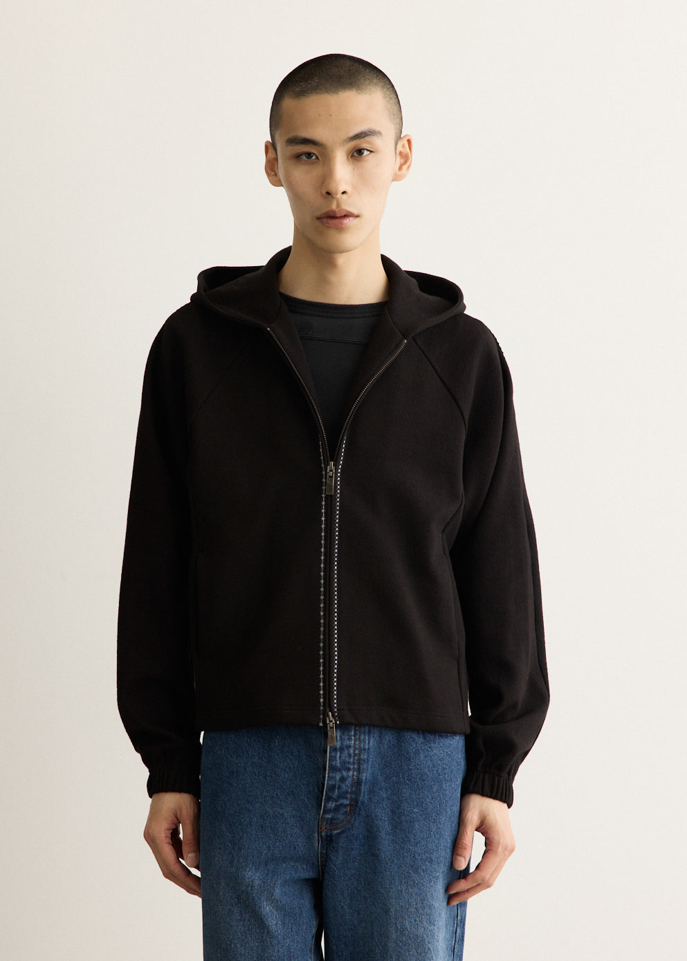 Embroidered Detail Zip-Up Hoody