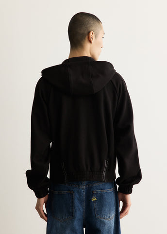 Embroidered Detail Zip-Up Hoody