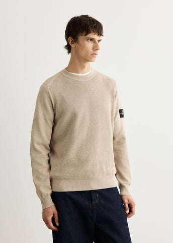 Micro Stitch Soft Organic Cotton Knit Crew Sweater