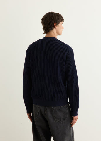 Fox Head Cotton Ribbed Cardigan