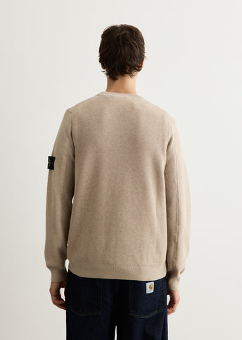 Micro Stitch Soft Organic Cotton Knit Crew Sweater