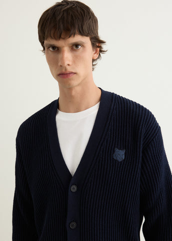 Fox Head Cotton Ribbed Cardigan