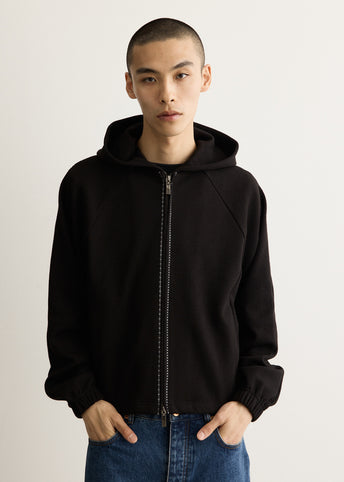 Embroidered Detail Zip-Up Hoody