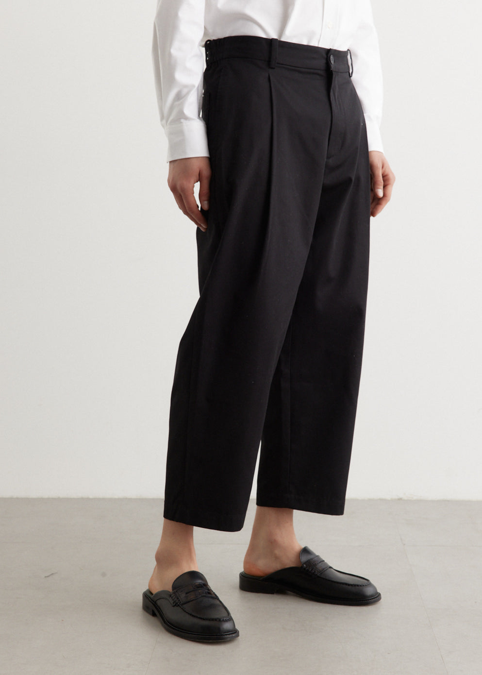 Cropped Pleated Chino Pants
