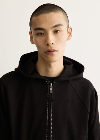 Embroidered Detail Zip-Up Hoody