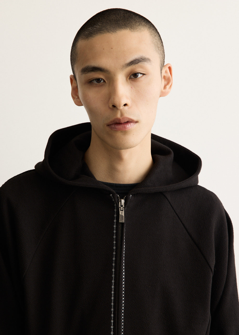 Embroidered Detail Zip-Up Hoody