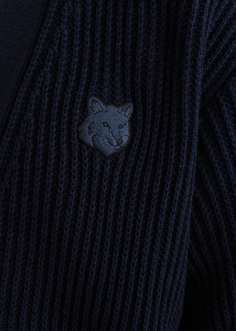 Fox Head Cotton Ribbed Cardigan