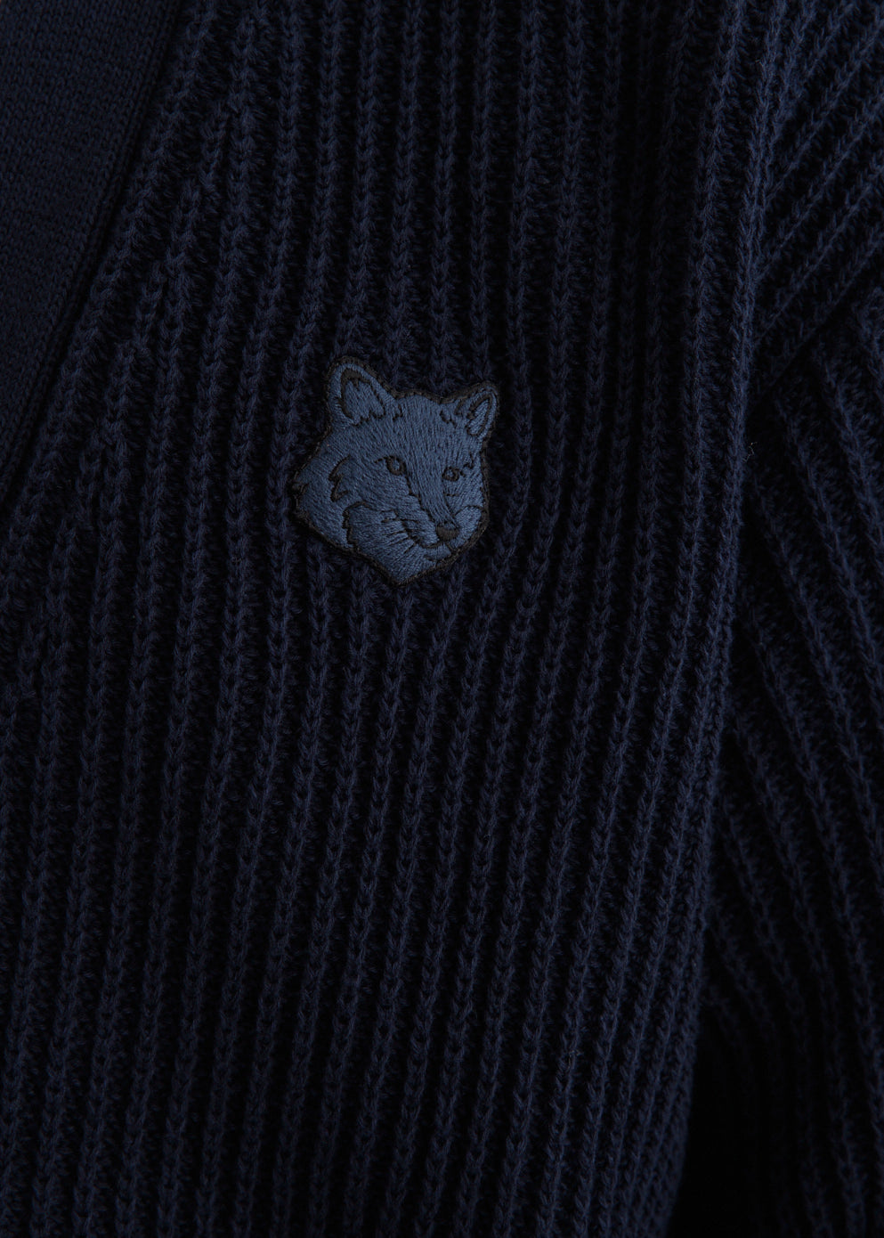Fox Head Cotton Ribbed Cardigan