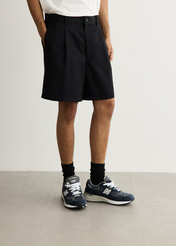 Scale Off Wool Wide Shorts