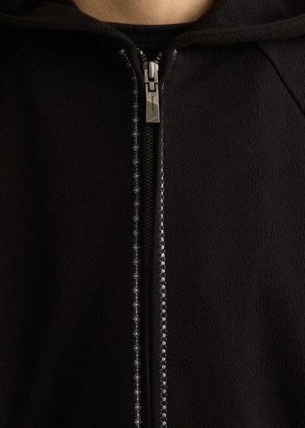 Embroidered Detail Zip-Up Hoody