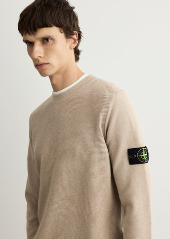Micro Stitch Soft Organic Cotton Knit Crew Sweater