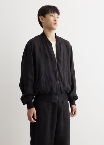 Linen Double Cloth Zip Blouson