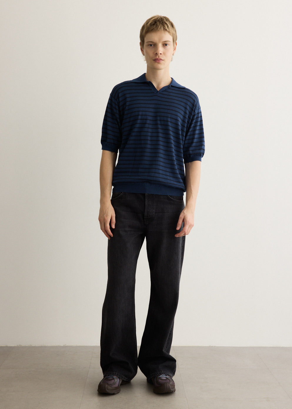 High Gauge Cotton Knit Skipper Polo