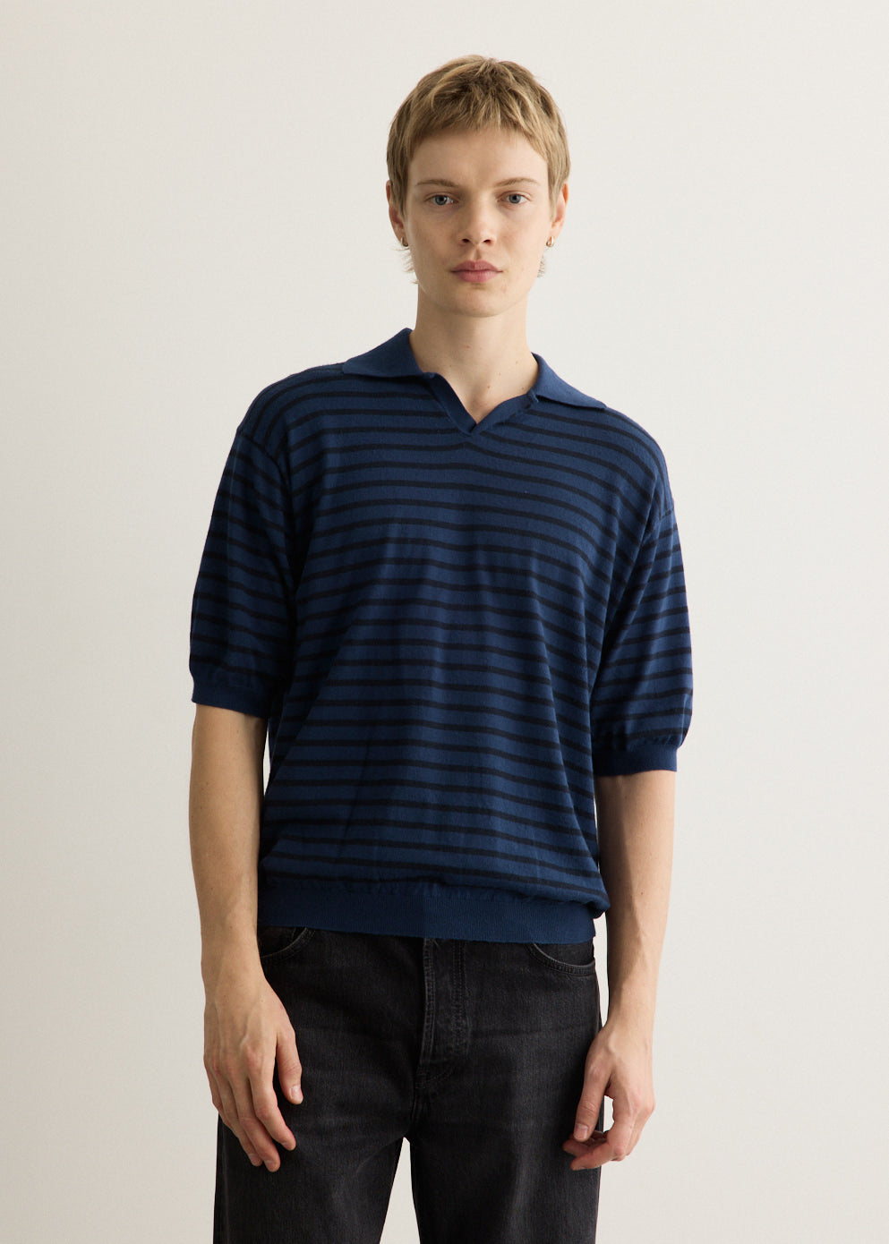 High Gauge Cotton Knit Skipper Polo