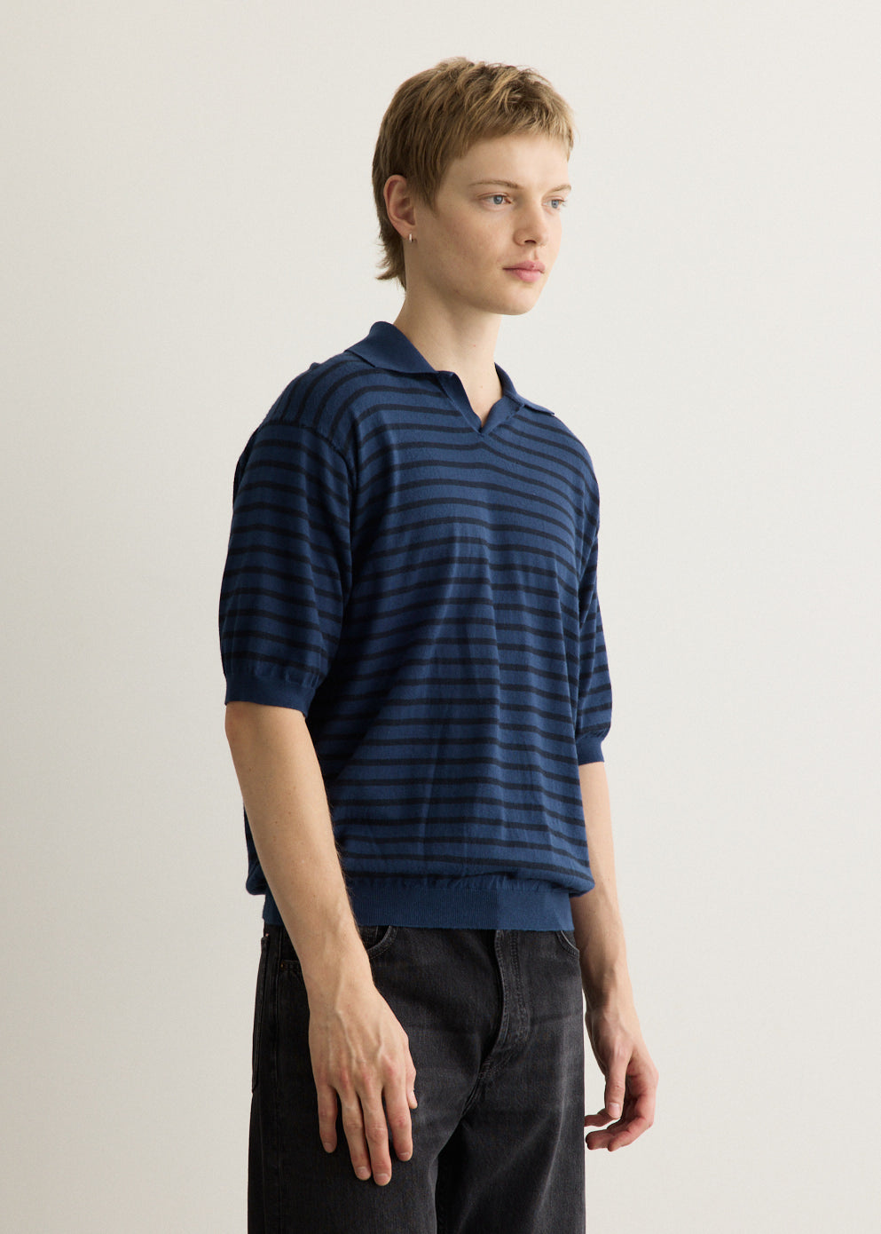 High Gauge Cotton Knit Skipper Polo