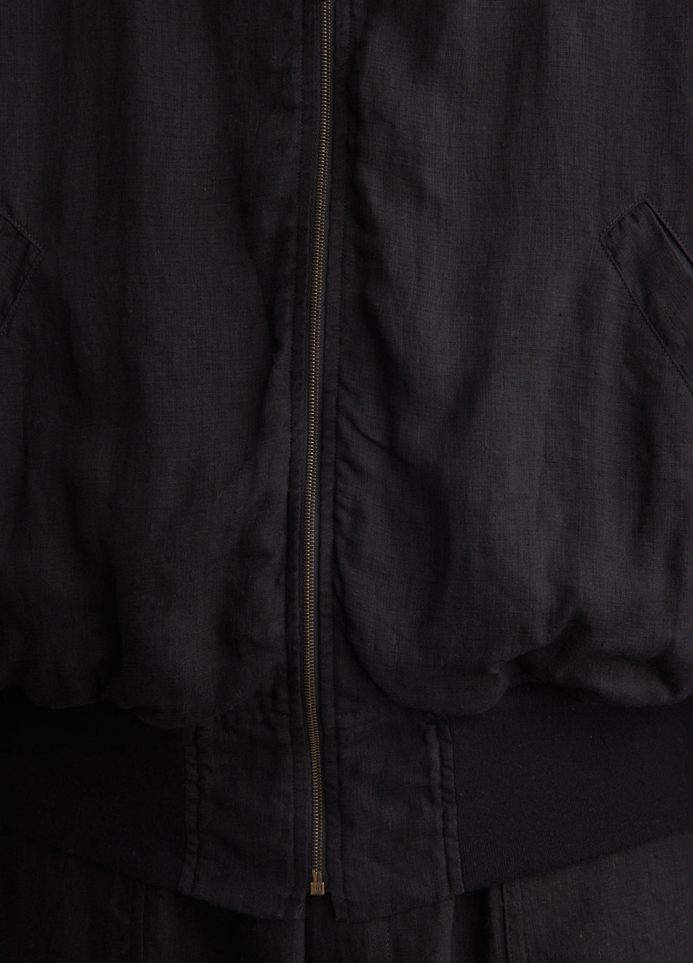 Linen Double Cloth Zip Blouson