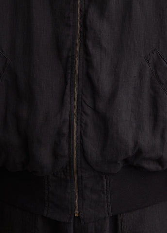 Linen Double Cloth Zip Blouson