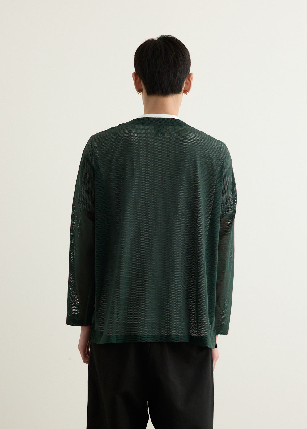 S.S. V Neck Knit Mesh Cardigan