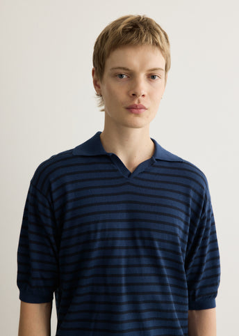 High Gauge Cotton Knit Skipper Polo