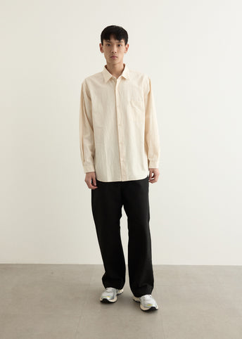 Button Wide Smooth Oxford Shirt