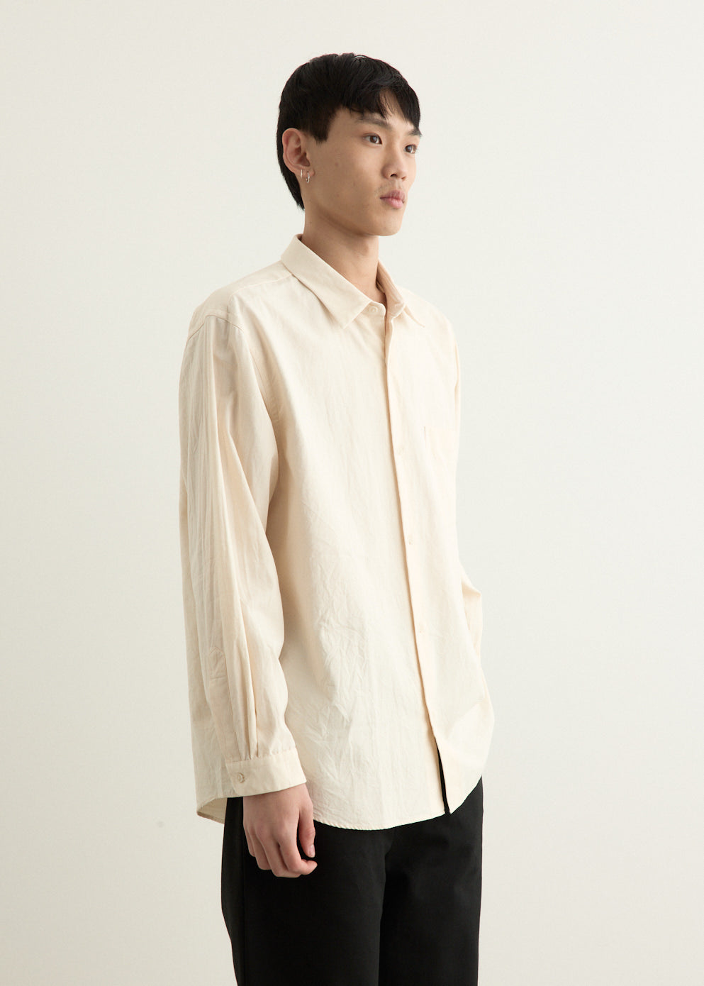 Button Wide Smooth Oxford Shirt