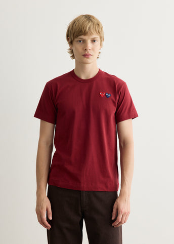 Double Burgundy Heart T-Shirt