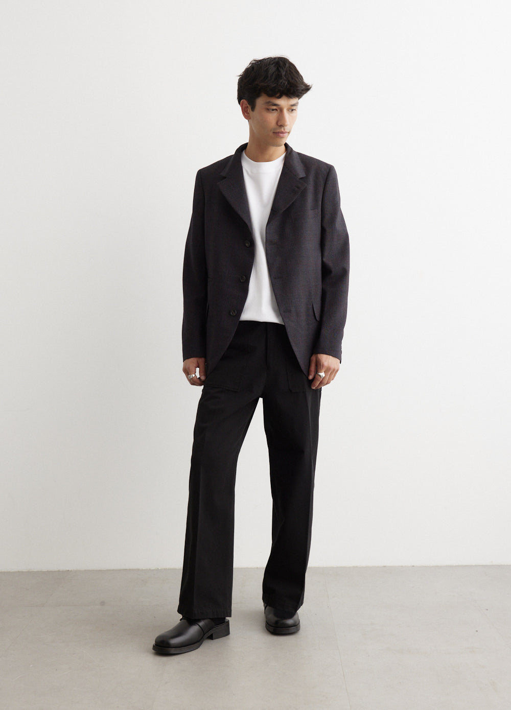 Wool Milled Check Blazer