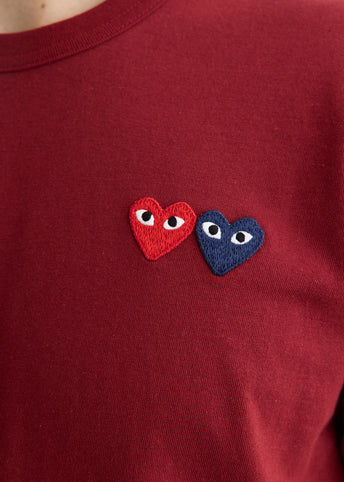 Double Burgundy Heart T-Shirt