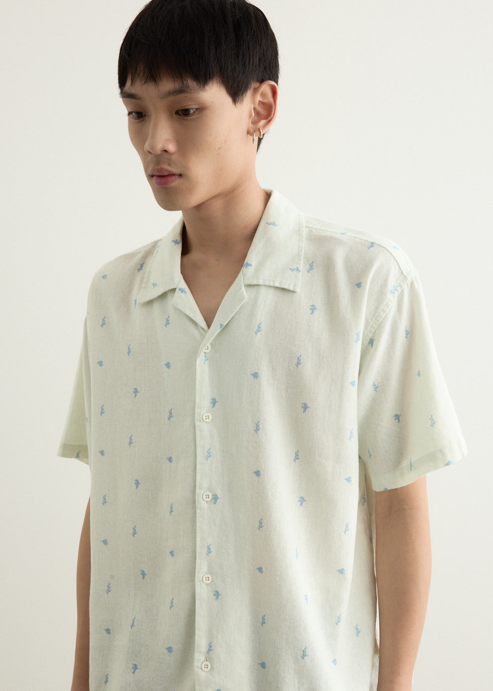 Doves Linen Button-Up Shirt