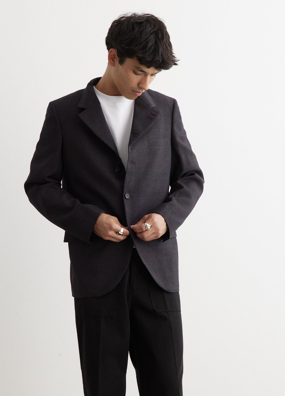 Wool Milled Check Blazer