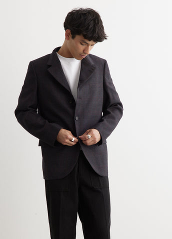 Wool Milled Check Blazer