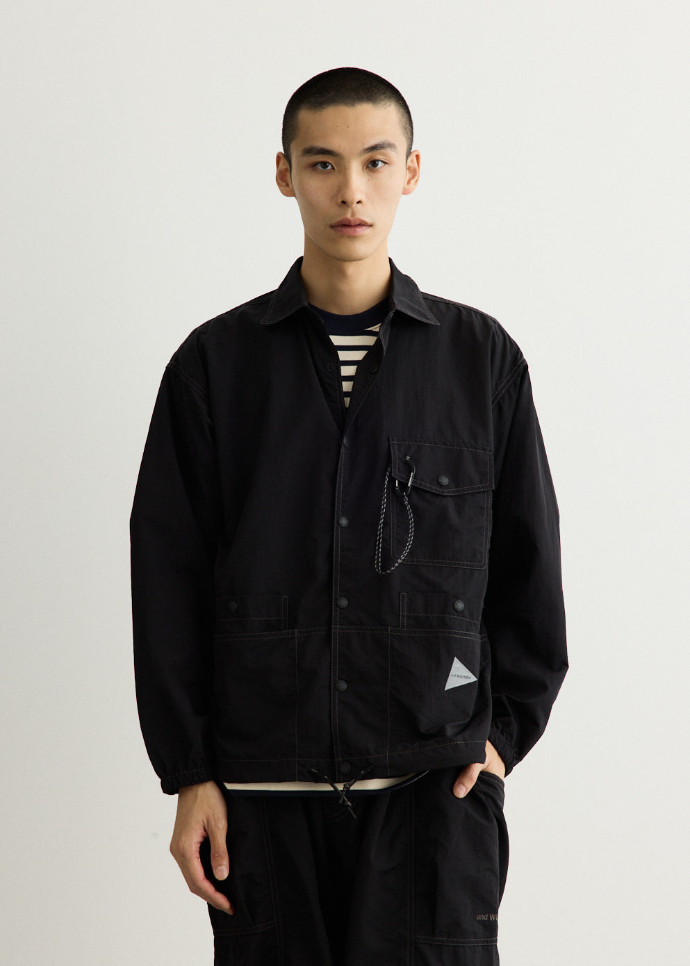 Crinkled Nylon Shirt Jacket