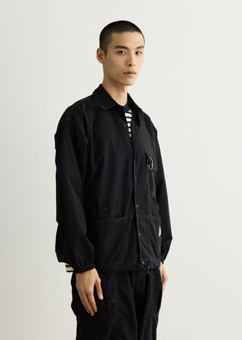 Crinkled Nylon Shirt Jacket