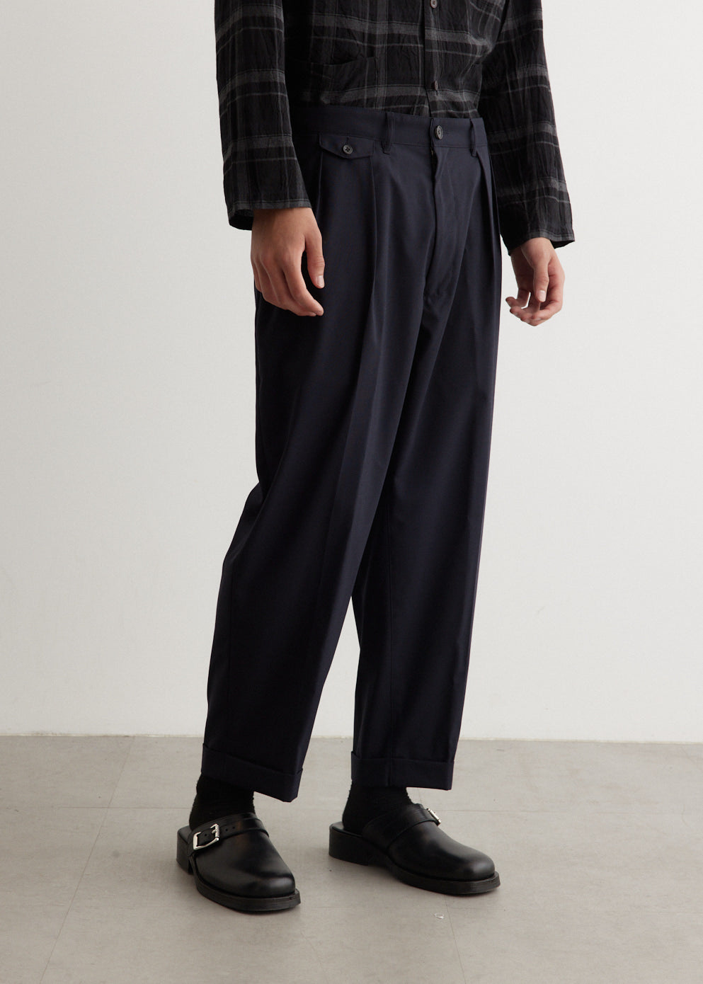 2 Pleats Wool Tropical Pants