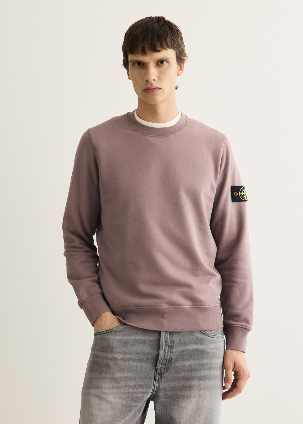 Organic Cotton Fleece Garment Dyed Crew Sweatshirt