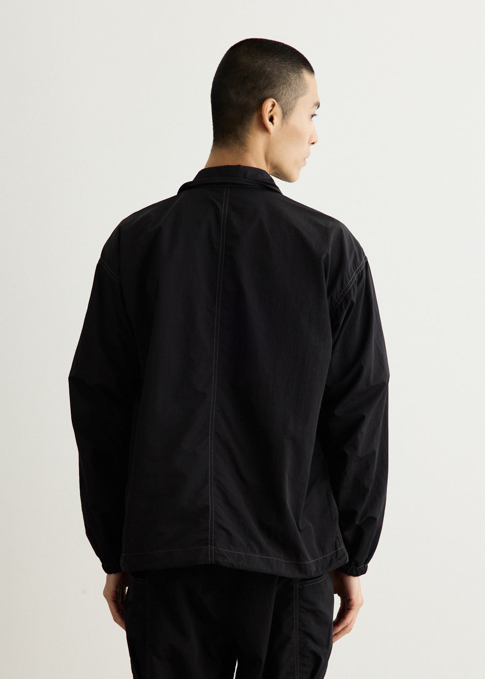 Crinkled Nylon Shirt Jacket