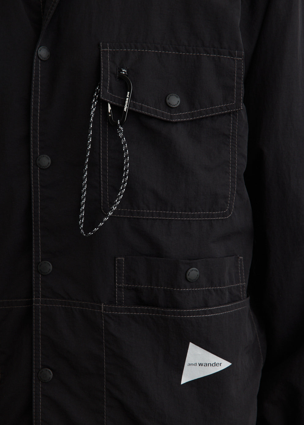 Crinkled Nylon Shirt Jacket