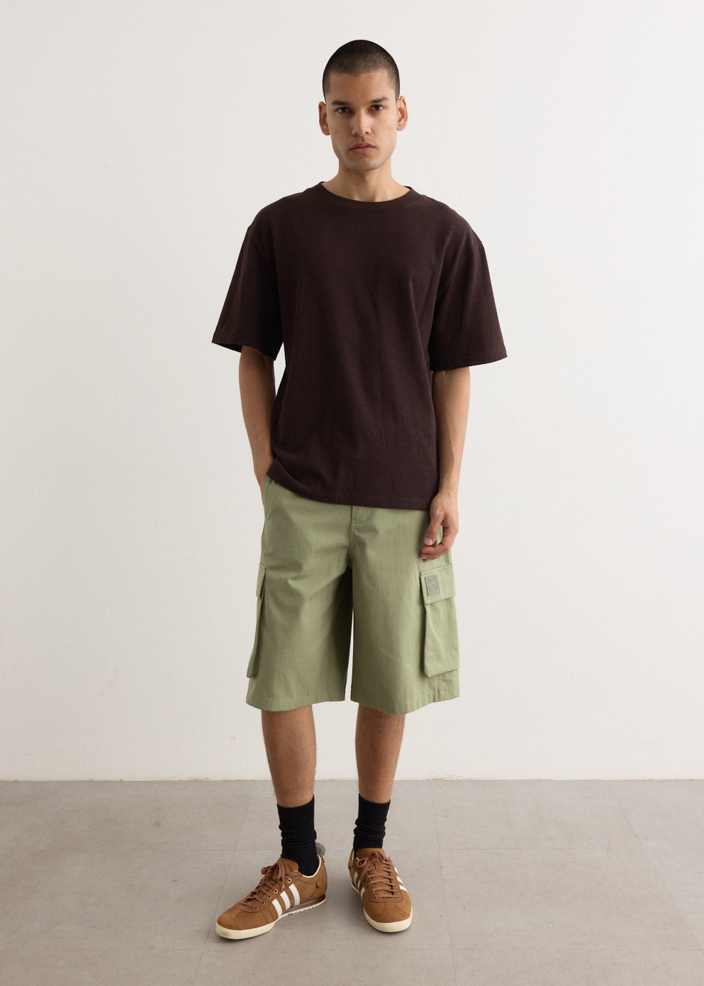 Belted Cargo Bermuda Shorts
