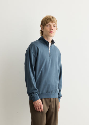 Elastic High Gauge Sweat Half Zip Pull Over