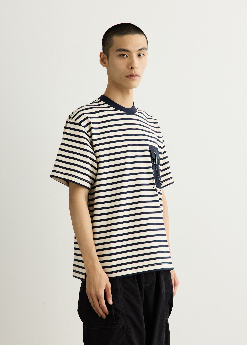 Stripe Pocket Short Sleeve T-Shirt