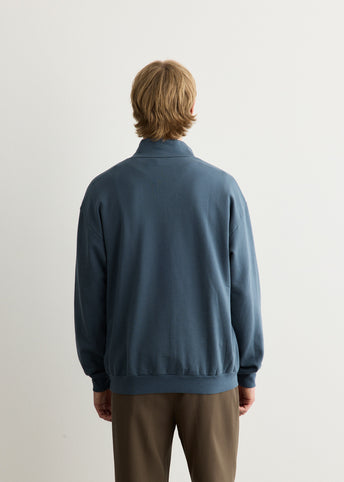 Elastic High Gauge Sweat Half Zip Pull Over