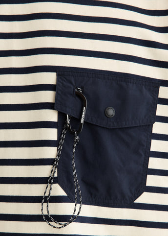 Stripe Pocket Short Sleeve T-Shirt