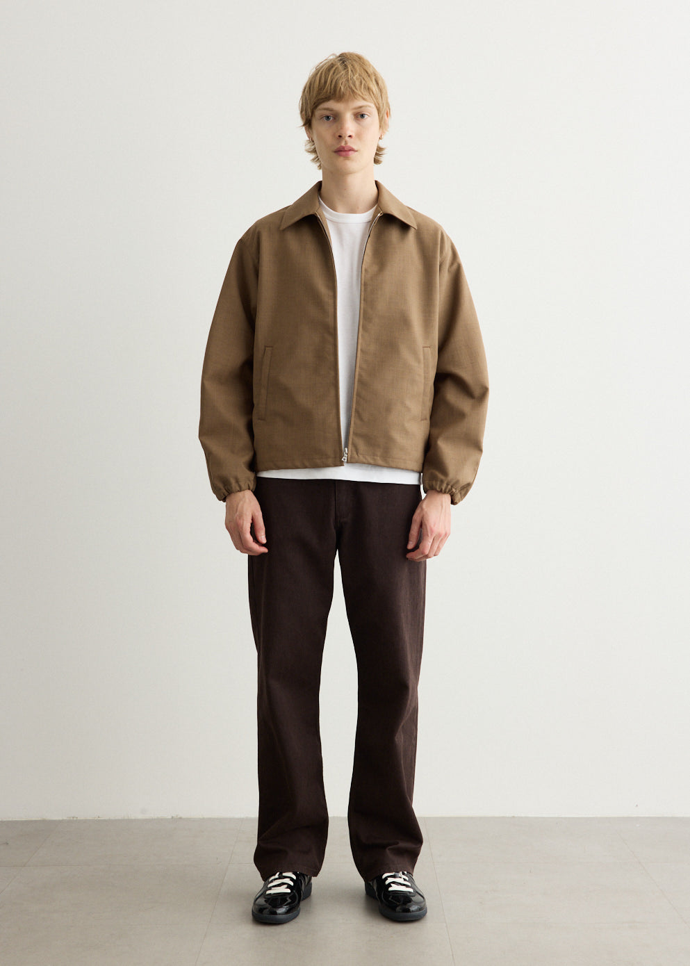 Bonded Tropical Wool Zip Blouson